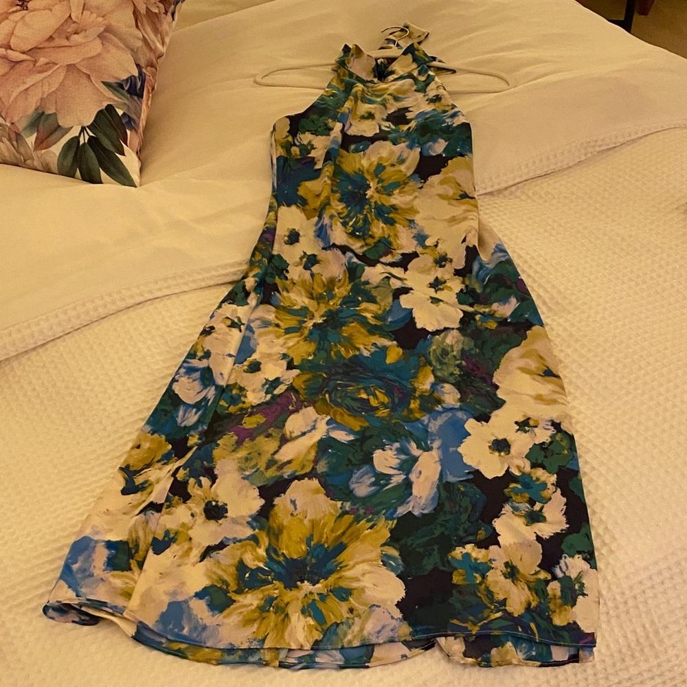 London Times women’s size 10 chic Floral Halter Neck Dress
